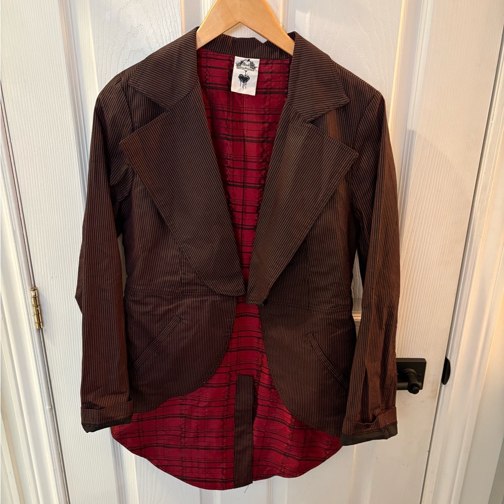 Black and Red Nuvula Striped Women's Jacket
